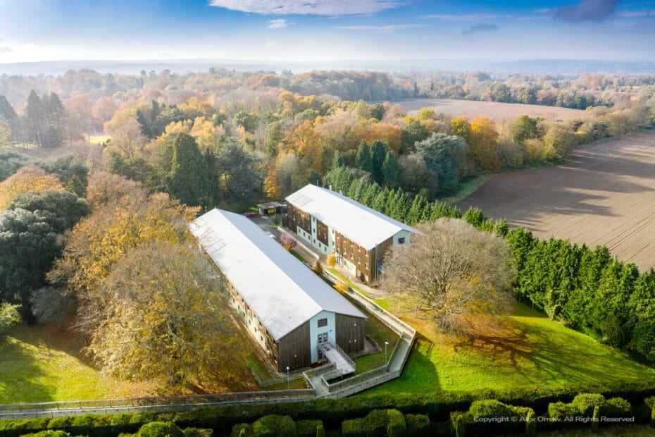 Architectural Photography NHS Seacole Centre exterior drone photography